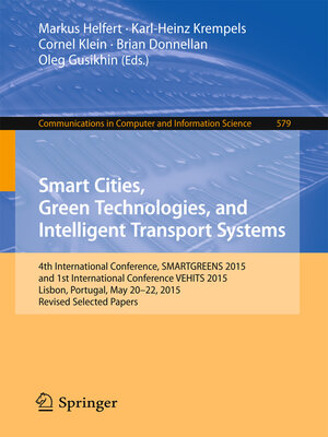 cover image of Smart Cities, Green Technologies, and Intelligent Transport Systems